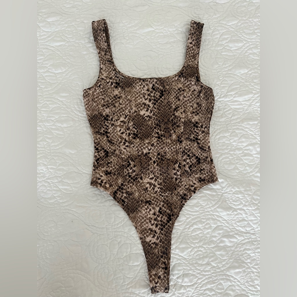 Kittenish Snakeskin Bodysuit